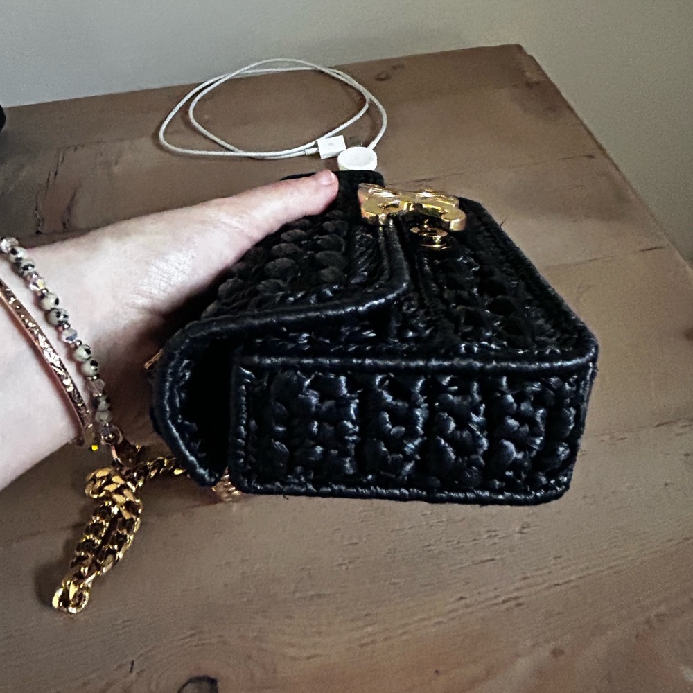 Celine claude raffia limited edition black box bag clutch with chain EUC - Picture 2 of 15